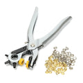 Silver 3-in-1 multifunctional punching pliers with high-precision manganese steel punch and handle