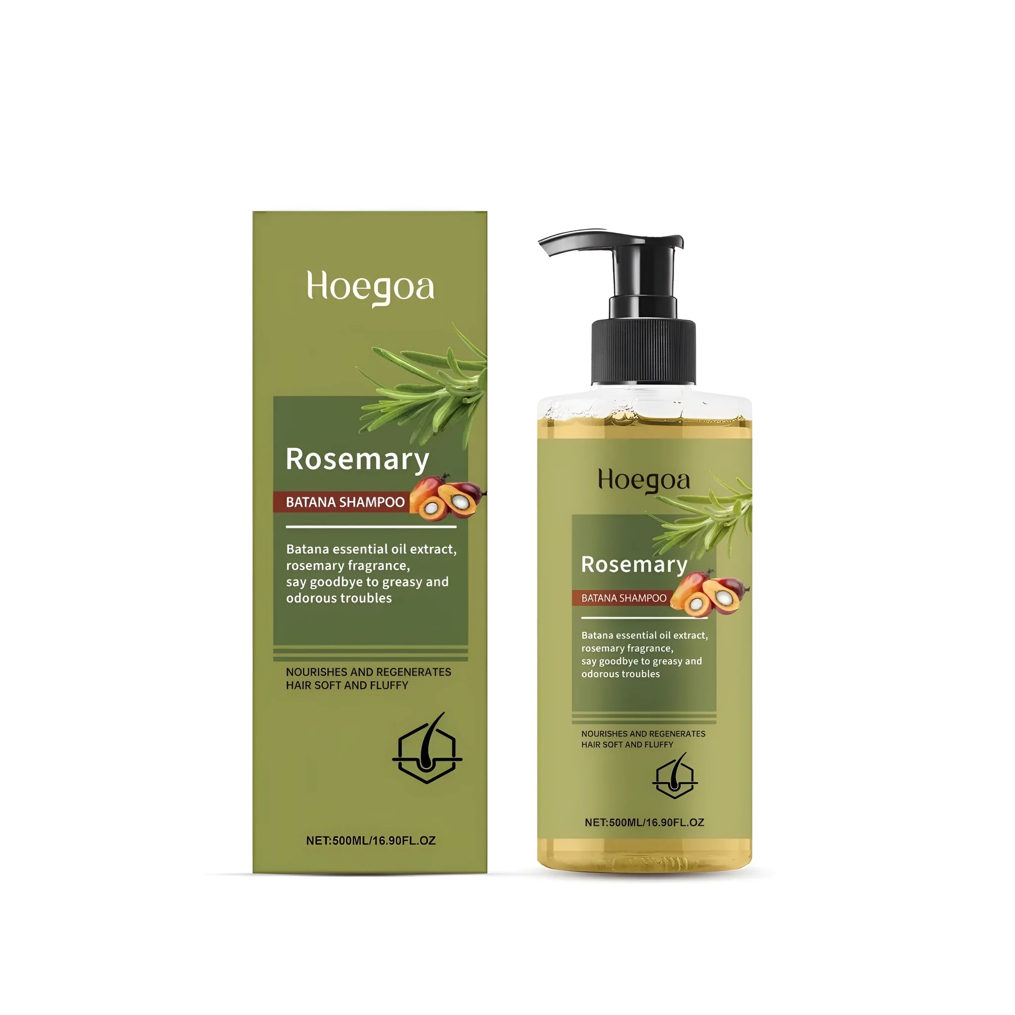 500ml rosemary extract shampoo bottle with Platthana oil for hair cleansing