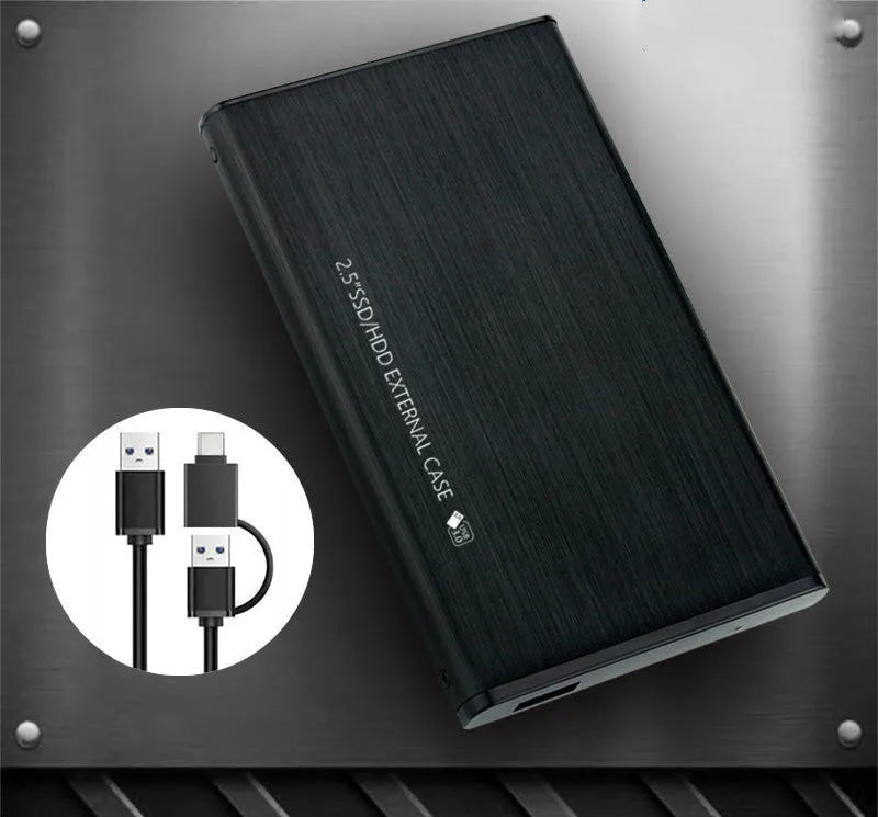 2.5 inch SATA to USB 3.0 hard drive enclosure in black aluminium finish
