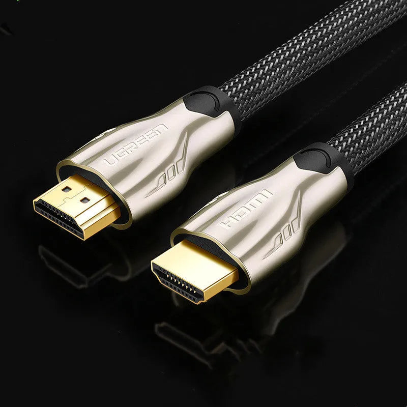 5 metre long black HDMI cable with gold-plated connectors, shown coiled.