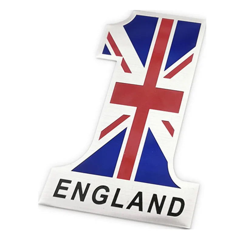 Metal car personality sticker in aluminium alloy with 3D stereo flag design, 12cm x 8cm, showing Russia flag option on car body