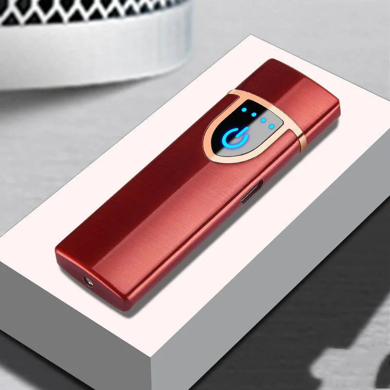 Creative fashion USB double arc lighter in zinc alloy with compact 73x35x11mm size and colour choices