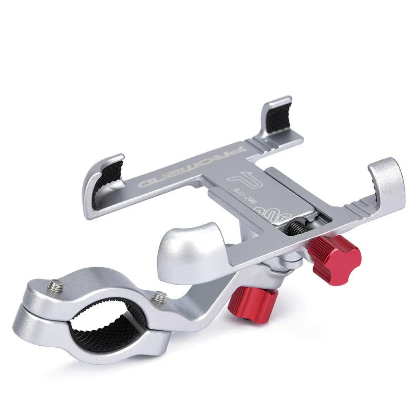 Motorcycle phone holder with 360 degree rotation in aluminium alloy on handlebar