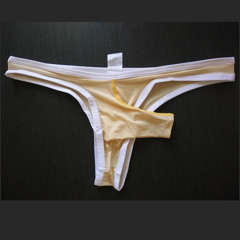 Men's ice silk briefs with elephant nose pouch design in multiple colours