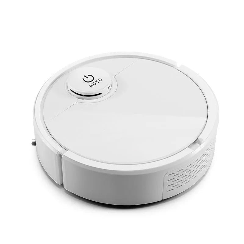 Automatic sweeping robot with compact square design for home floor cleaning.