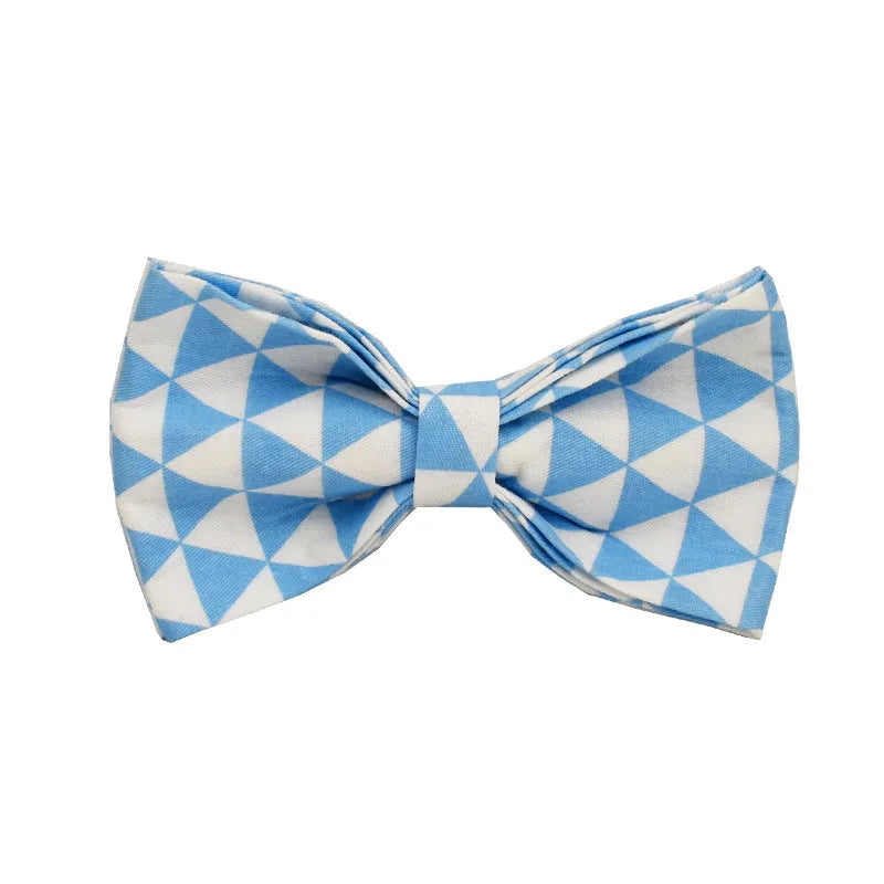 Blue triangular ring rope cloth dog collar, leash, bow, and vest set in multiple sizes XS to XL