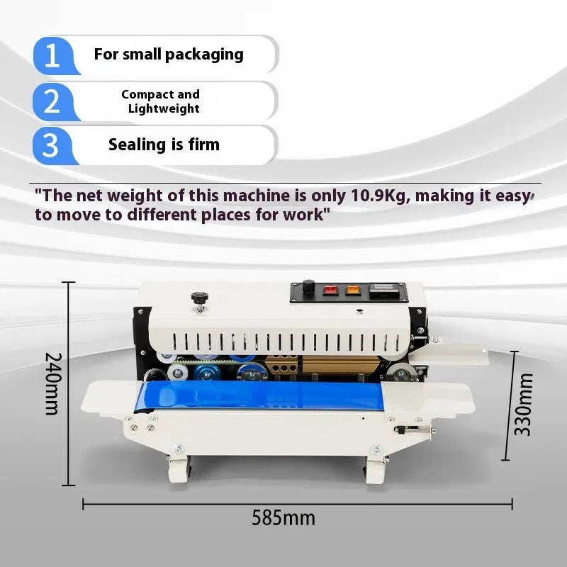 Mini handheld sealing machine with printed date steel seal for plastic bag packaging