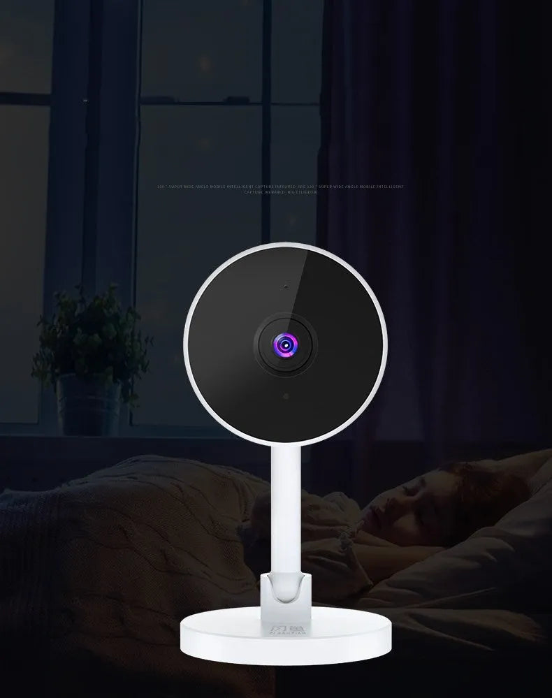 White gun-style WiFi security camera with 1080p recording and motion detection