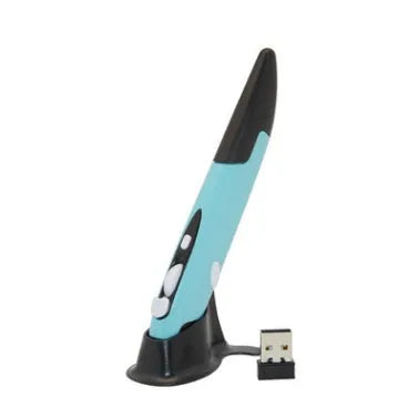 Wireless mouse pen in black with USB receiver, rechargeable, pen-shaped design