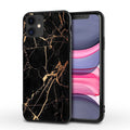 Marble pattern iPhone case showing shockproof waterproof design with precise port cutouts