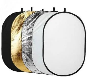 60cm collapsible photography reflector with five surfaces: gold, silver, white, black and translucent