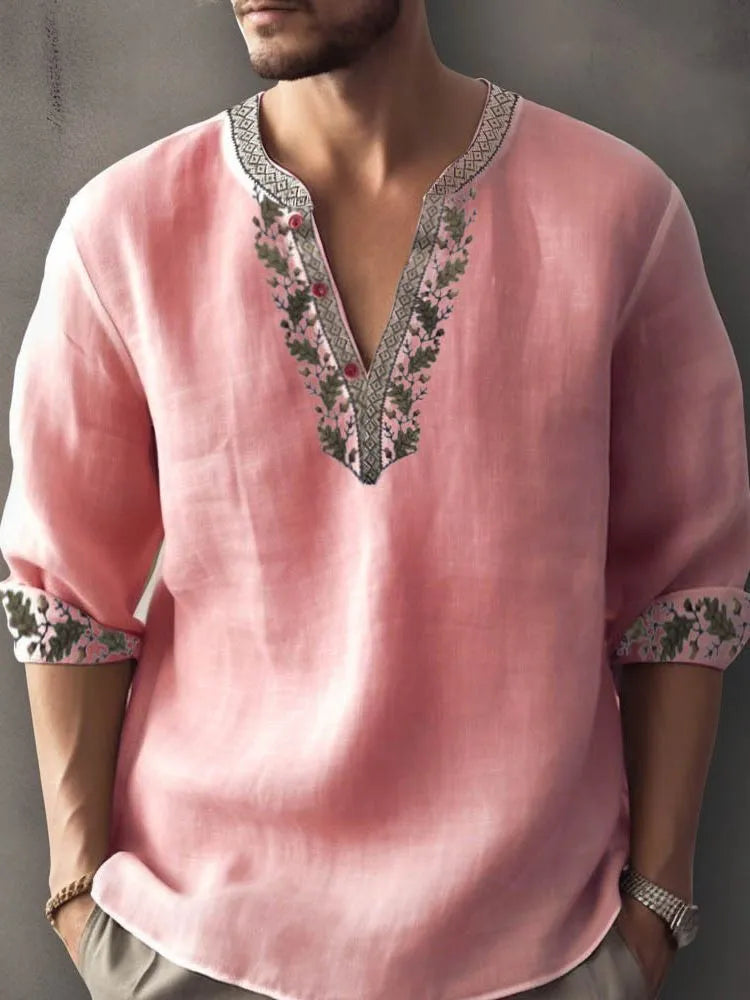 Short sleeve bamboo hemp pullover shirt with British style stripes in various colour options