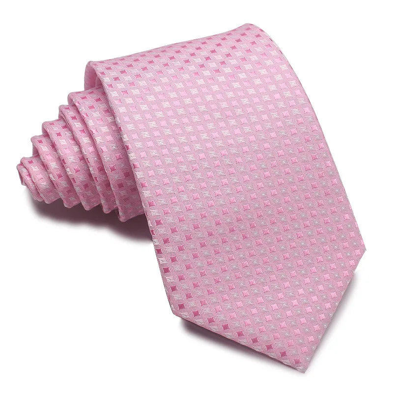 8cm wide polyester jacquard striped business tie in arrow shape for formal office wear