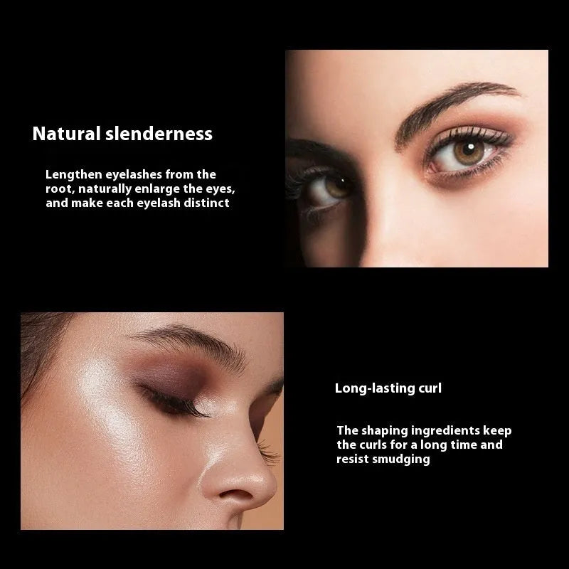 Black waterproof mascara with 4D curling effects for long thick lashes