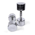 Silver pure steel electroplated dumbbell with ergonomic grip for strength training