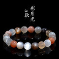 Natural colourful moonlight moonstone duobao bracelet with 8mm beads in single circle arrangement