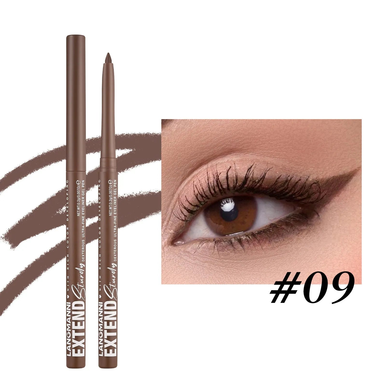 Set of 12 colourful gel glitter eyeliner pencils with matte, glitter, metallic, and pearl finishes