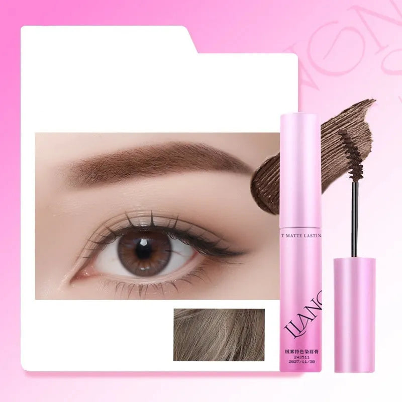 Velvet Fog eyebrow cream in compact with four natural shade options shown