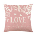 Printed plaid pillow cover with heart pattern for 45 cm cushions in Valentine's Day colours