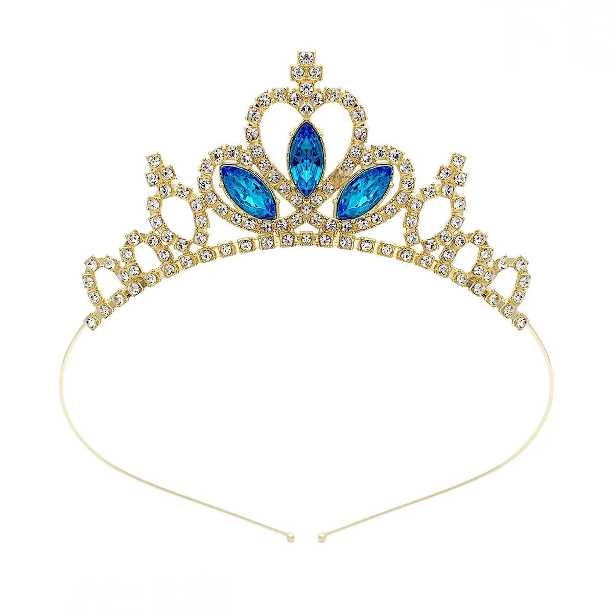 Girl's alloy princess crown with electroplated finish and crystal accents
