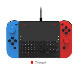 Black felt pouch case for Nintendo Switch open to show console and game card slots