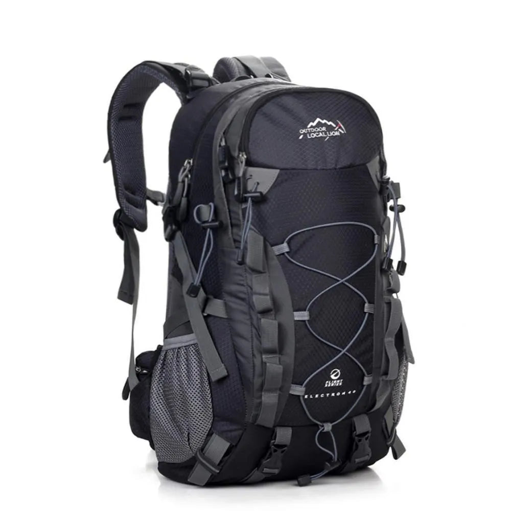 Green polyester outdoor sports backpack with 20-35 litre capacity for running hiking camping cycling