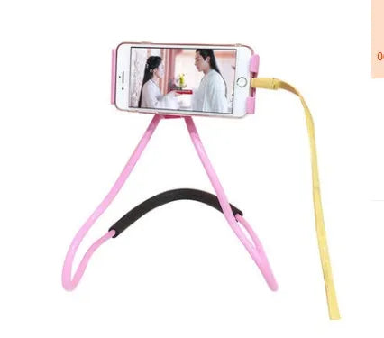Universal flexible neck phone holder with 360-degree rotating clamp in multiple colours