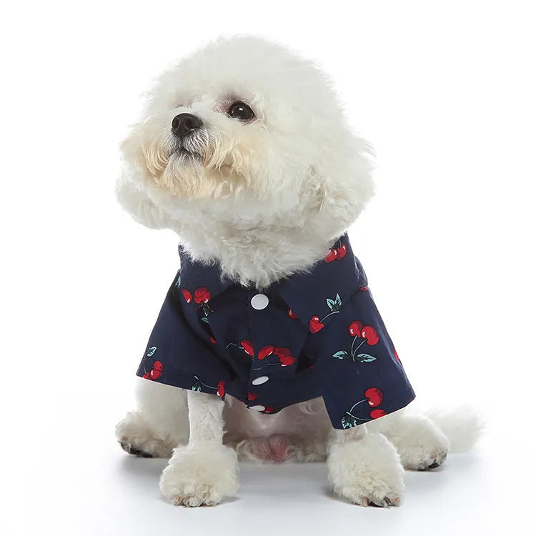 Fruit casual polyester dog clothes in pineapple powder colour for small to large dogs