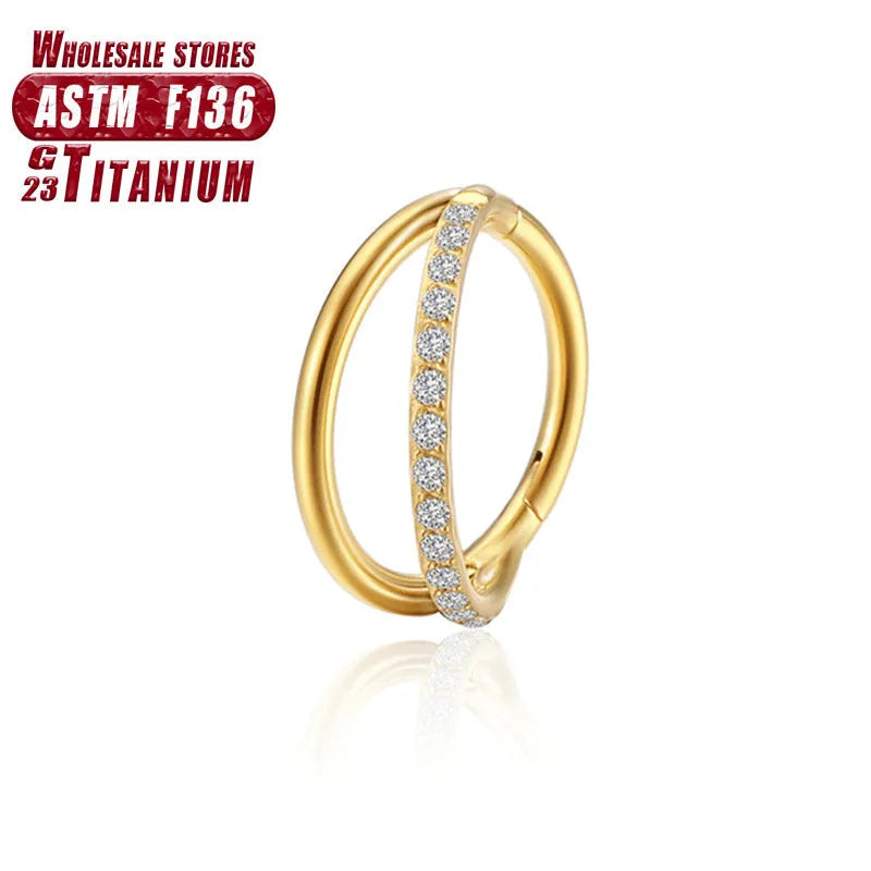 Titanium alloy nose ring body jewellery in silver, gold, black, rose gold and colourful finishes