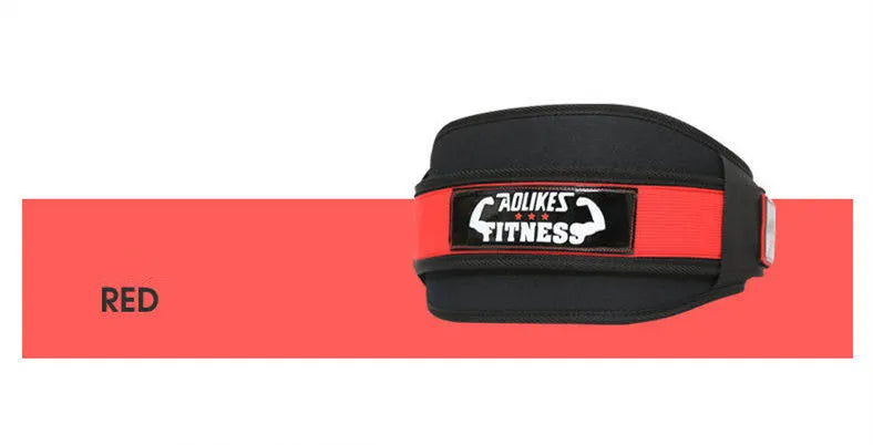 Nylon fitness weightlifting waistband for adult training in black, red or yellow colours