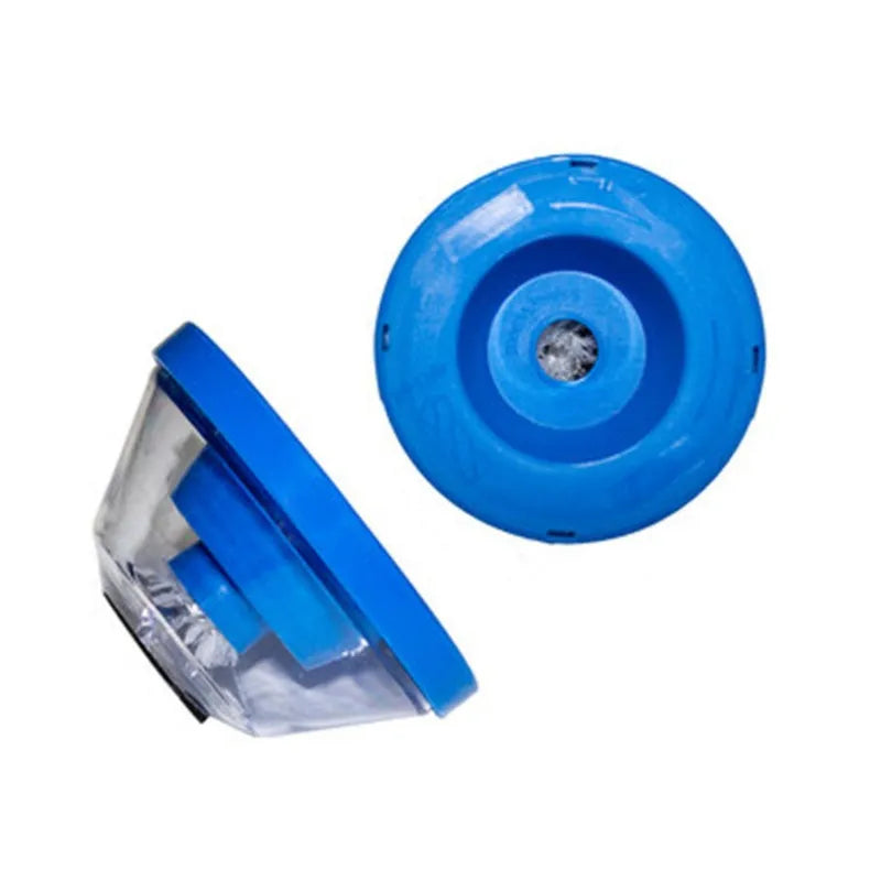 Blue electric hammer dust cover accessory for drilling debris collection