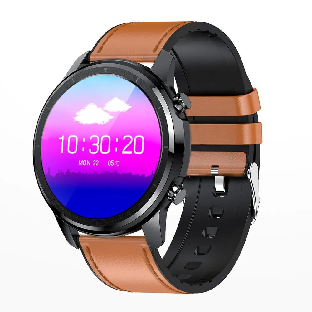 LEMFO LF26 smart bracelet on a wrist, showing its 1.3-inch screen and side button.