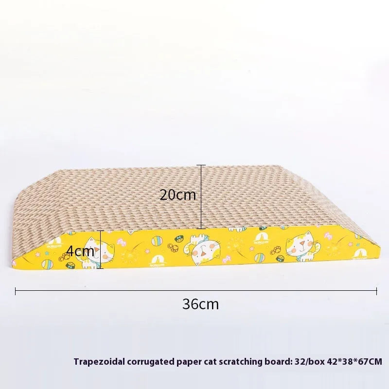 Corrugated paper cat scratch board shown in bone shape and other styles including M-type and wavy.