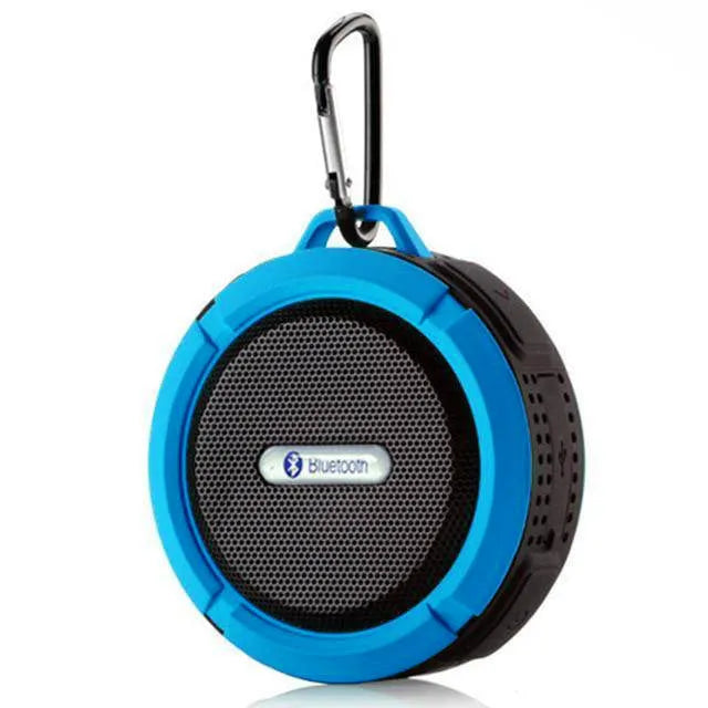 Waterproof Bluetooth speaker in Army Green colour, side view showing grille and controls, 98mm width portable design