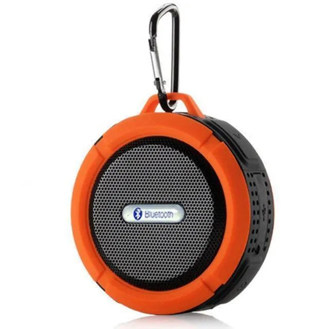 Waterproof Bluetooth speaker in Army Green colour, side view showing grille and controls, 98mm width portable design