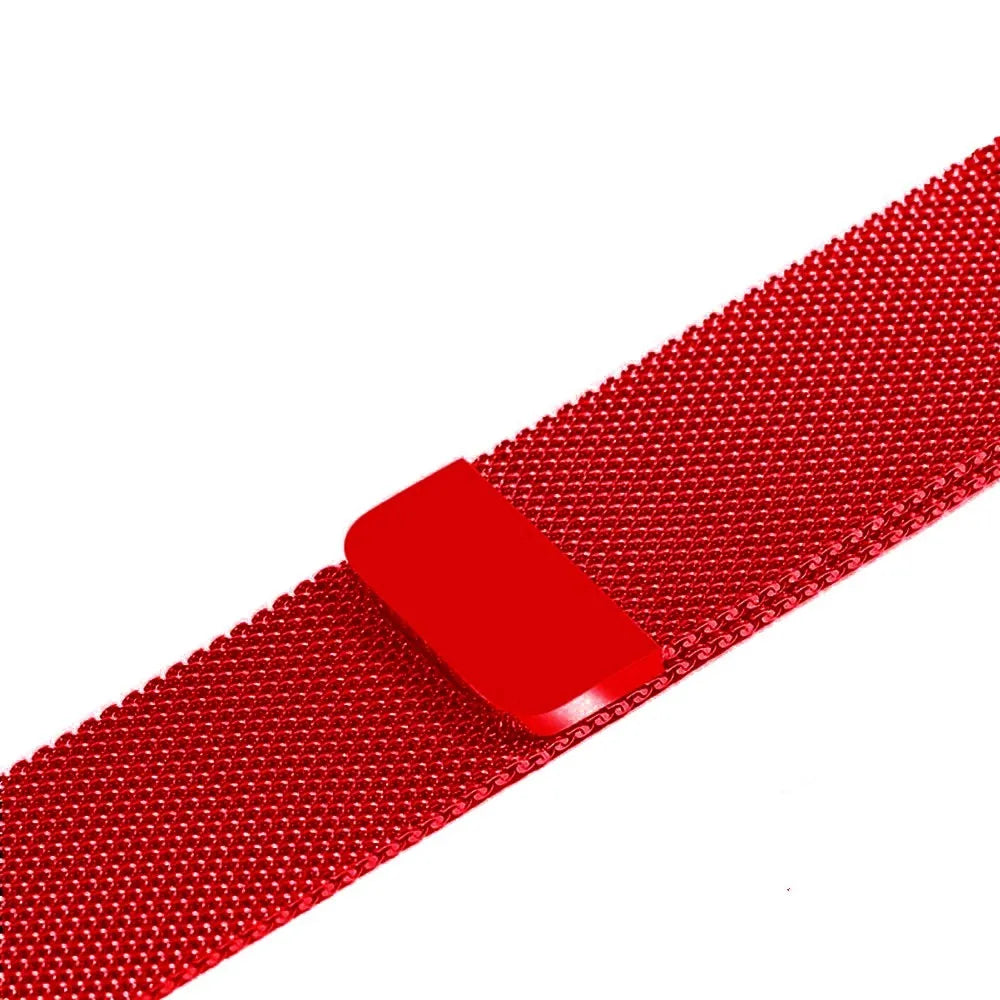 Stainless steel watch strap in silver, shown with measurements for 38mm/42mm cases and 22mm/24mm lugs.