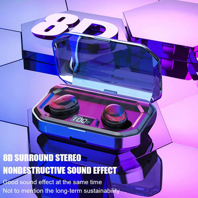 Black X10 Bluetooth headset with charging case showing earpiece design