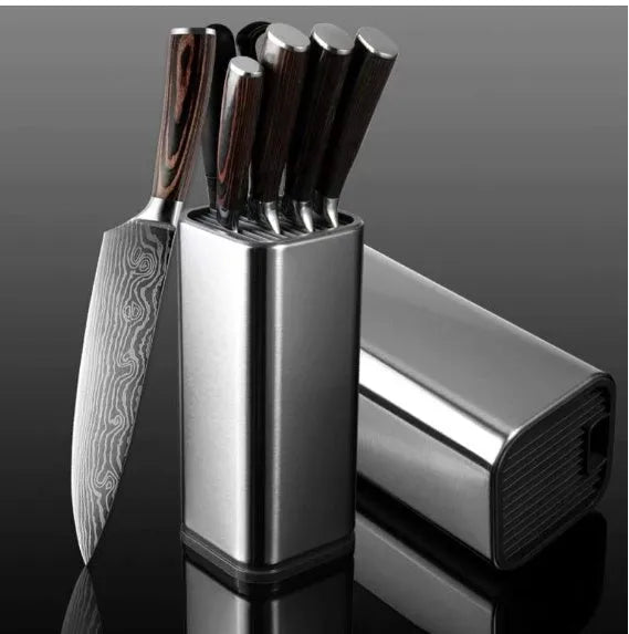 Black and white multifunctional kitchen tool holder with detachable base for knives and utensils