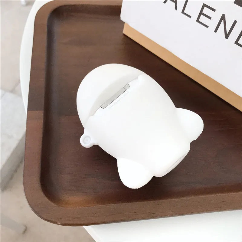 Cartoon aircraft headset design silicone case for Apple AirPods 1st and 2nd generation with hook attachment