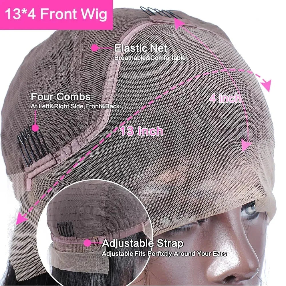 Curly human hair lace front wig showing natural texture and lace cap construction