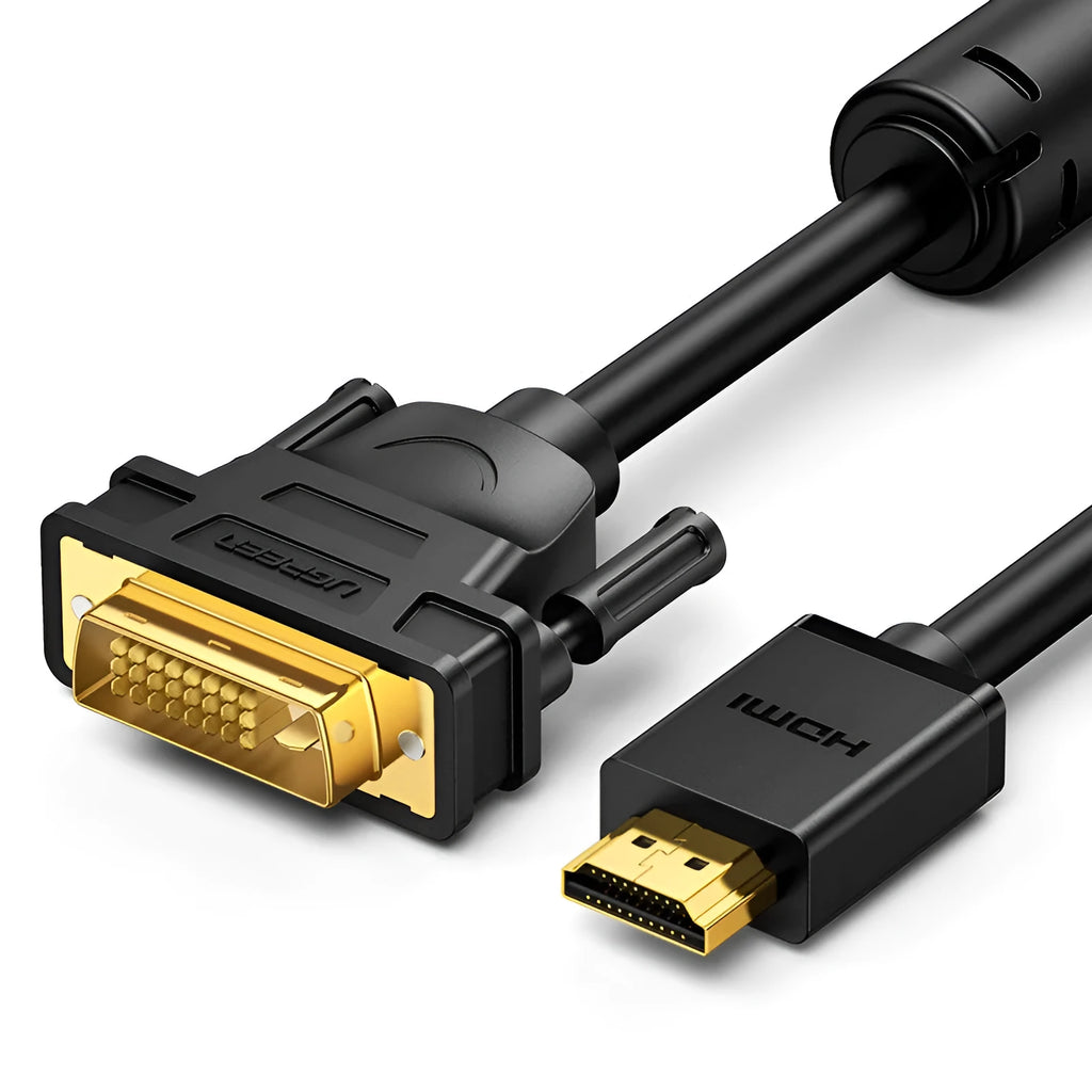 HDMI adapter cable for laptop to external display connection with round rotating design in green packaging