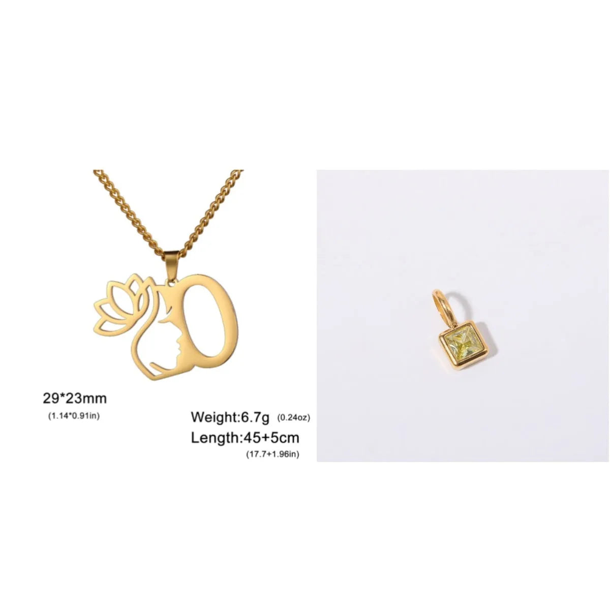 Gold and silver stainless steel fashion necklaces with a cross chain design and matching pendants.