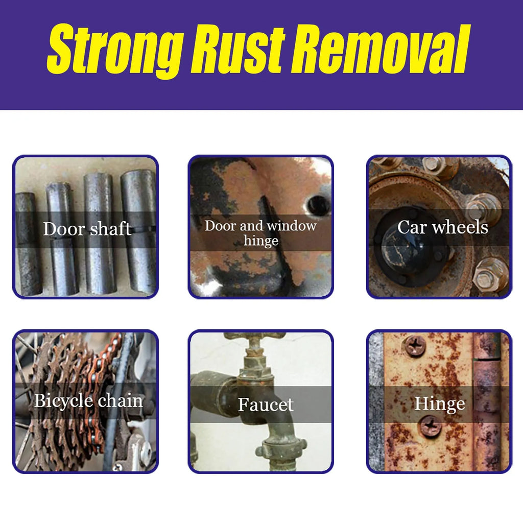 Metal rust remover spray bottle for wheel hub and faucet stainless steel rust removal