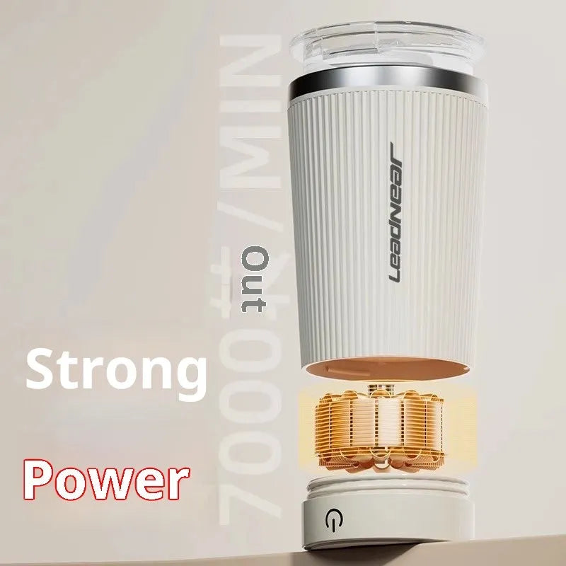 Fully automatic mixing cup 400ml 316 stainless steel electric coffee cup with removable base in beige