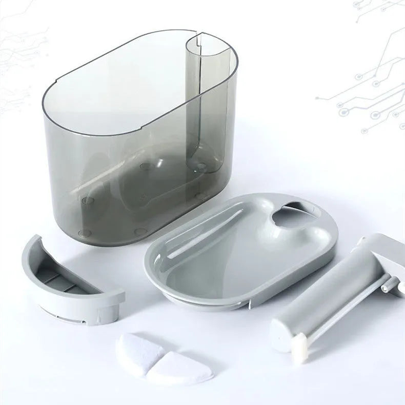 Automatic plastic drinking bowl for cats with infrared sensor, grey colour