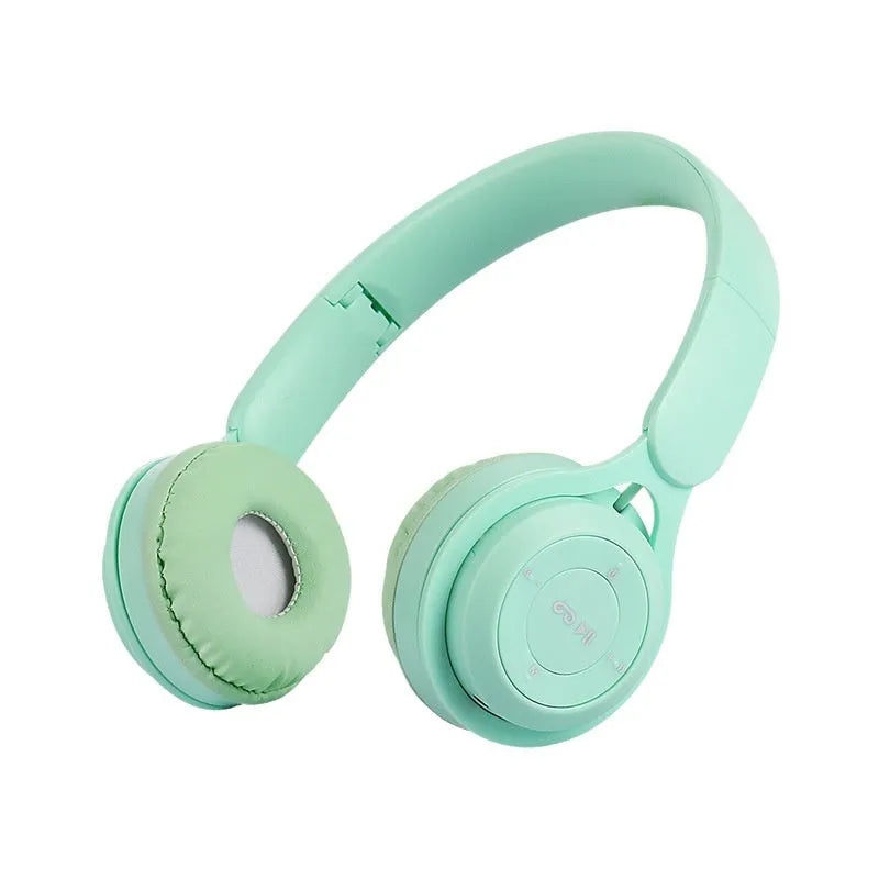 Wireless foldable Bluetooth headset in blue with over-ear design and 40mm platinum speakers