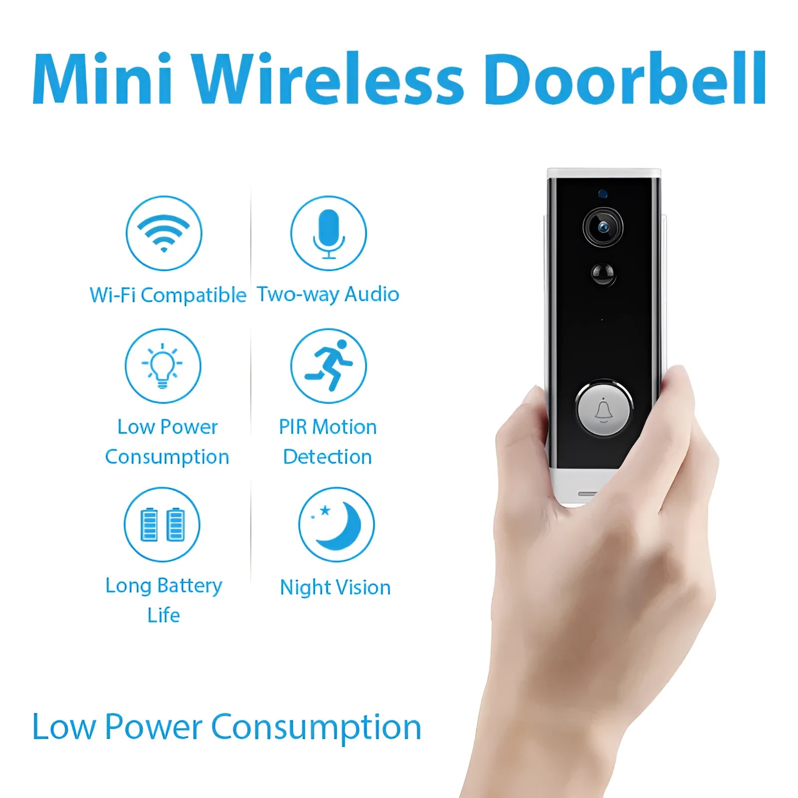 White wall-mounted wireless network security camera with 1080p resolution