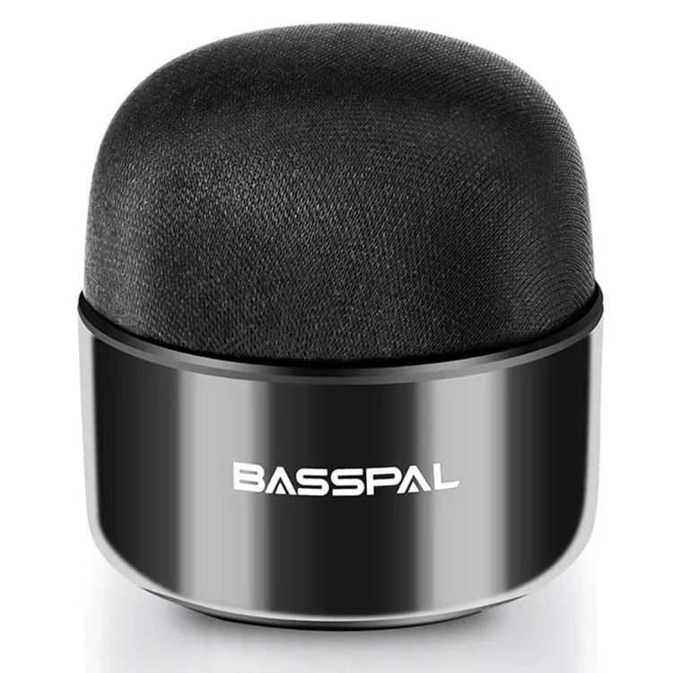 Black waterproof mini Bluetooth speaker showing button controls and compact portable design