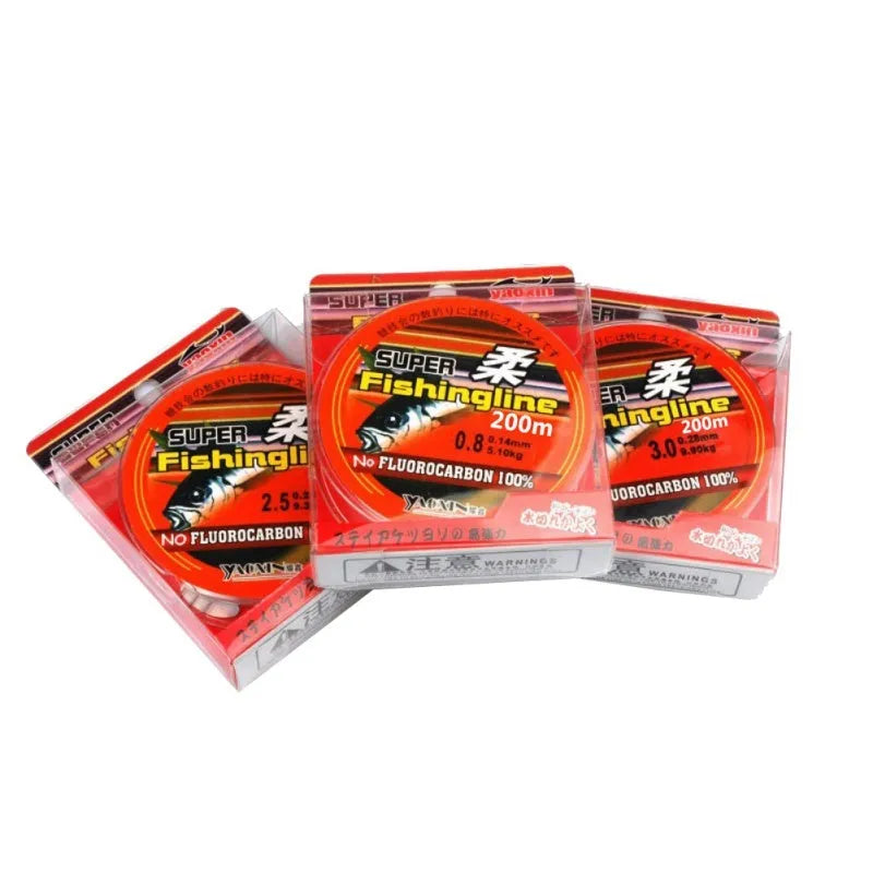 100 metre nylon fishing line spool in red colour for anglers
