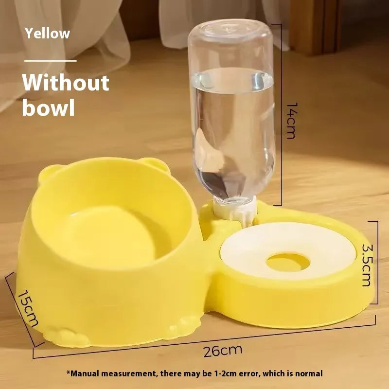 Automatic pet drinking fountain with stainless steel ceramic double bowls in multiple colour options